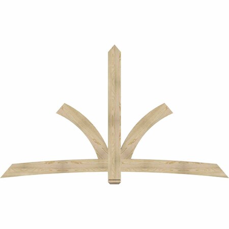 Ekena Millwork Davenport Rough Sawn Timber Gable Bracket, Douglas Fir, 108"W x 63"H x 2"D x 6"F, 14/12 Pitch GBW108X63X0206DAV00RDF